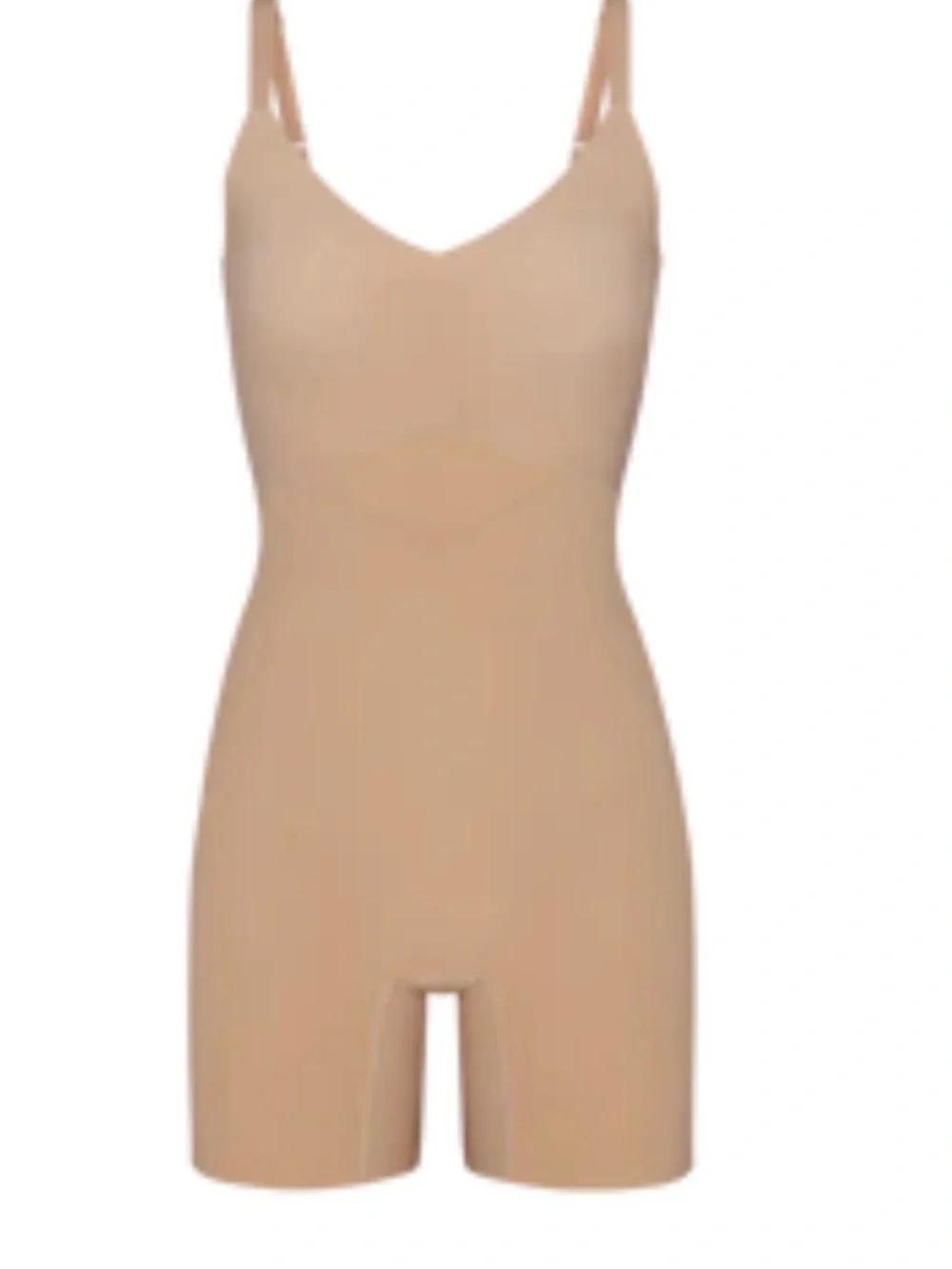 Honeylove Mid-Thigh Bodysuit Shapewear M Sand Firm Body Compression + Mesh Bag - Picture 1 of 7